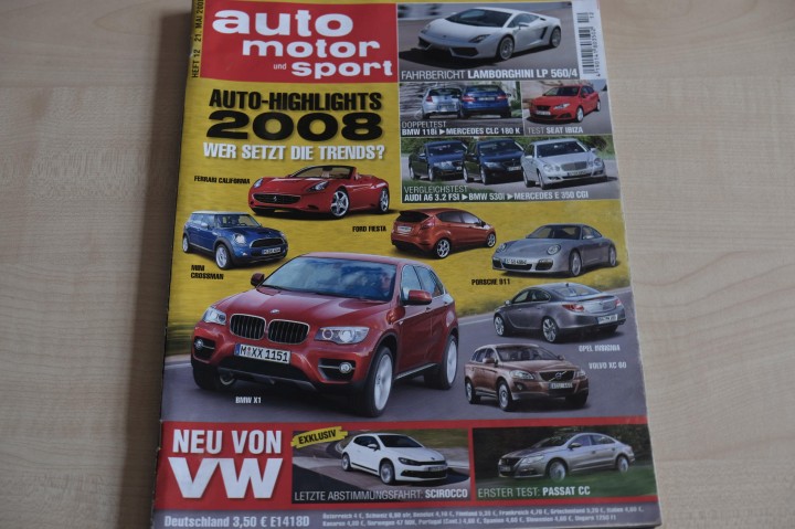 Deckblatt Auto Motor und Sport (12/2008)